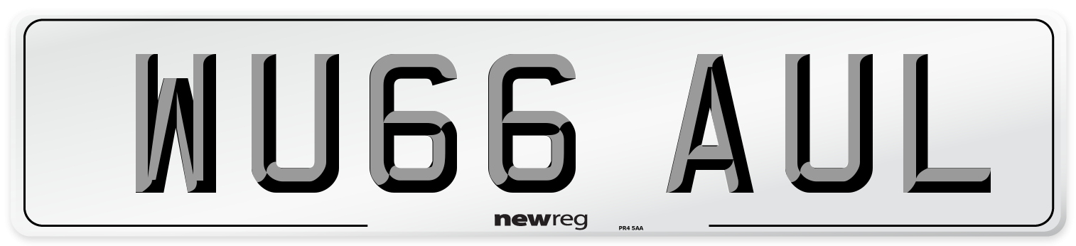 WU66 AUL Number Plate from New Reg